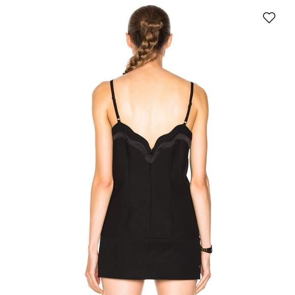 Carven Revolve Fragola Tank Top Scalloped Navy Blue 6 Classic Chic Scandigirl - Picture 3 of 13